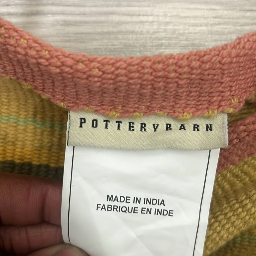 Pottery Barn Cotton Multi ColorLumbar Pillow Cover Stripe Southwestern 12” x 27”